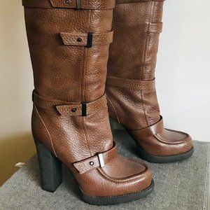 Luxury Rebel Penelope leather & faux fur boots 8.5